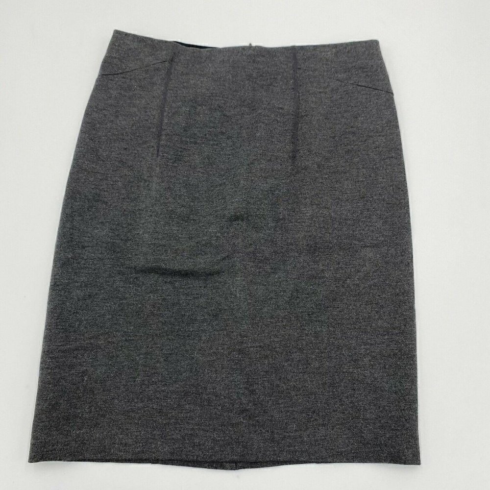 Ann Taylor Sz 2P Petite Gray Rayon Stretch Pencil Skirt